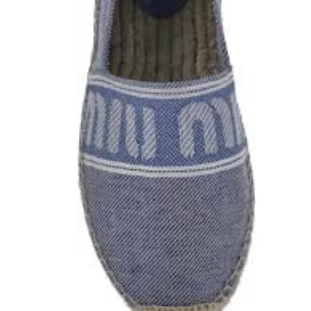 Miu Miu Denim Denim Blue Espadrille Slip-Ons - Picture 2 of 3